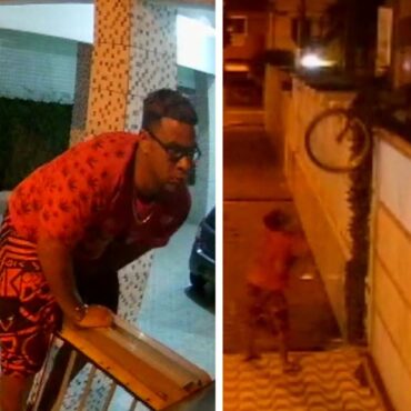 homem-invade-predio-para-furtar-bicicletas,-e-flagrado-por-moradora-e-resolve-devolver-os-itens-apos-discussao;-video