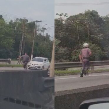 dupla-suspeita-de-roubar-carro-e-presa-apos-troca-de-tiros-com-policiais-militares-no-litoral-de-sp;-video