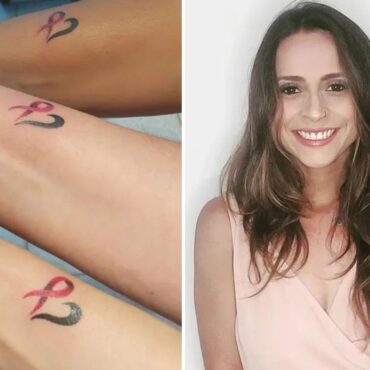 dezoito-mulheres-fazem-tatuagem-para-dar-forcas-a-professora-de-31-anos-com-cancer-de-mama-em-sp;-video