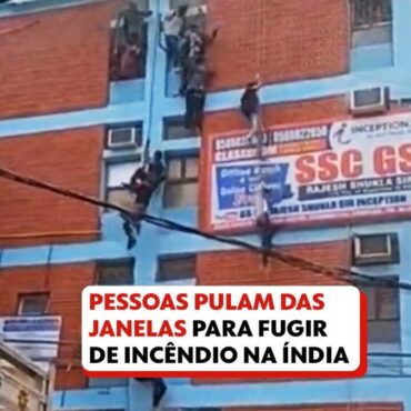 video:-incendio-atinge-predio-de-curso-na-india,-e-alunos-pulam-pela-janela