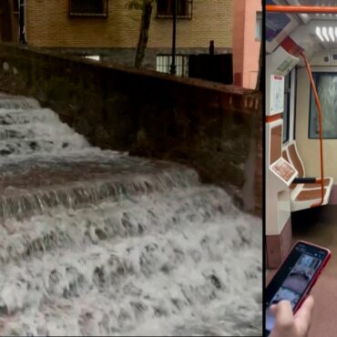 video:-‘cachoeira’-invade-vagao-do-metro-de-madri-durante-tempestade-com-tres-mortos-na-espanha