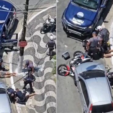 motociclista-e-detido-apos-‘furar’-sinal-vermelho,-invadir-a-contramao-e-sofrer-acidente;-video