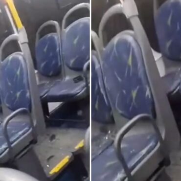 passageiros-entram-em-panico-apos-onibus-ser-atacado-e-crianca-quase-ser-atingida-por-pedaco-de-piso;-video