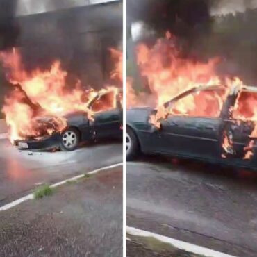 carro-pega-fogo-em-avenida-de-praia-grande,-sp;-video