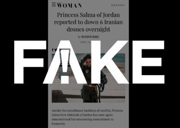e-#fake-que-princesa-salma,-da-jordania,-relatou-em-revista-ter-derrubado-6-drones-iranianos