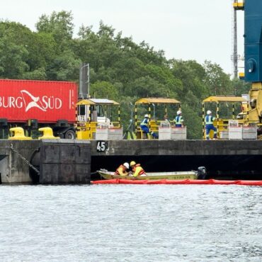 oleo-e-derramado-no-mar-durante-troca-do-liquido-em-navio-dinamarques-no-porto-de-santos