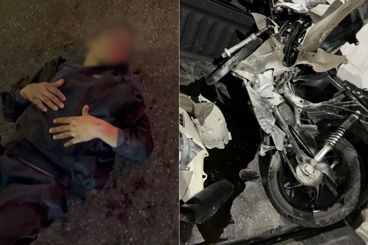 Jovem tenta roubar moto de mulher e acaba atropelado por carro no litoral de SP: ‘cena de cinema’; VÍDEO